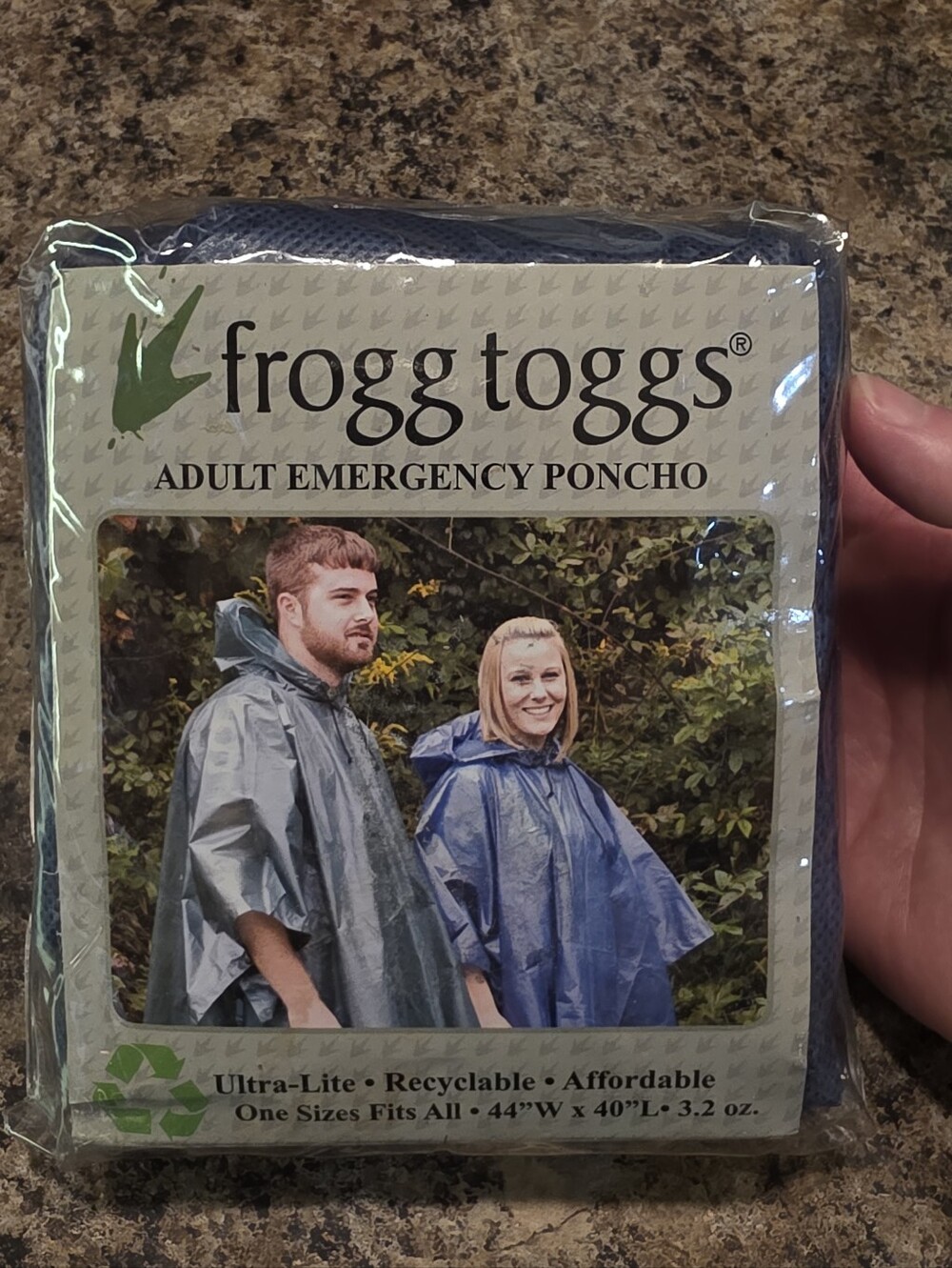 Frogg Ttoggs Adult Emergency Poncho One Size Fits All, Blue